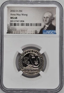 2022 D Anna May Wong 25c NGC MS 68 American Women Quarter - Picture 1 of 2