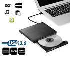 Slim External CD DVD RW Drive USB 3.0 Writer Burner Player Black For Laptop PC