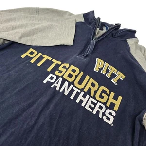University of Pittsburgh Panthers 1/4 Zip Pullover Sweatshirt Small Unisex Blue - Picture 1 of 10
