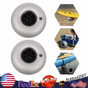 2Pcs Balloon Wheels 10" Replacement Big Beach Sand Tires for Kayak Dolly Canoe ! - Picture 1 of 13