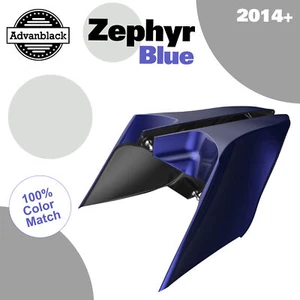 Zephyr Blue CVO Extended Stretched Side Cover Fits Harley Touring 2014+ - Foto 1 di 7
