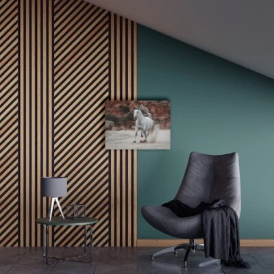 Impresión en lienzo de caballo blanco corriendo Foto 1 de 3