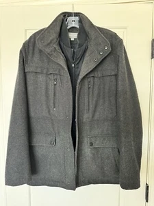 MICHAEL KORS Mens Wool Blend Pea Coat in Grey-EXCELLENT PRE-owned Condition! - Picture 1 of 12