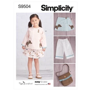 Simplicity SEWING PATTERN S9504 Childrens Jacket,Skirt, Trousers,Purse Ages 3-8 - Picture 1 of 7