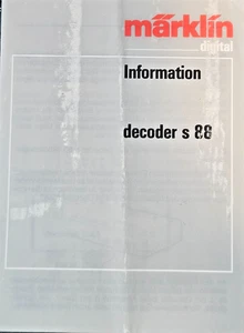 Marklin Digital Information Booklet Decoder S 88 in German Language Model Train - Picture 1 of 3