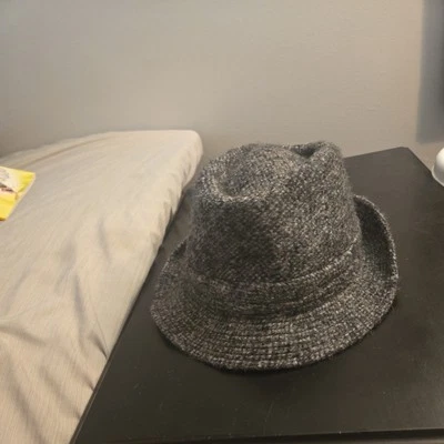 United Colors of Benton Fedora Grey Wool Mens Hat Size 60 Made in Italy - Image 1 of 4