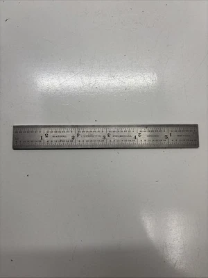 Starrett No 4R Grad Hardened Machinist Metal Ruler 6" - Image 1 of 4