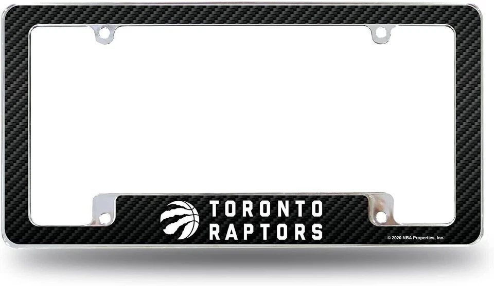 Toronto Raptors Metal License Plate Frame Chrome Tag Cover Carbon Fiber... - Image 1 of 4