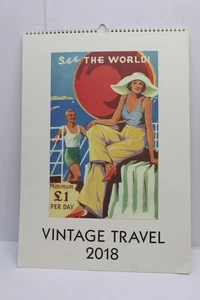 Cavallini & Co "Vintage Reise" 2018 Wandkalender rahmbare Kunst groß 19"x 13,5" - Bild 1 von 5