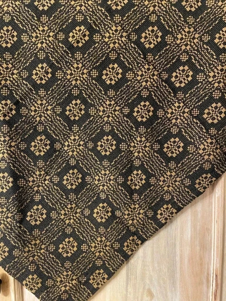 Nova Cortina de Chuveiro Primitiva GETTYSBURG PRETA MOSTARDA COBERTA Tecido 72" - Imagem 1 de 1