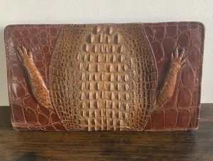 Vintage Cayman Crocodile Skin Clutch Bag with Mirror And Coin Purse Inside. - Picture 1 of 15