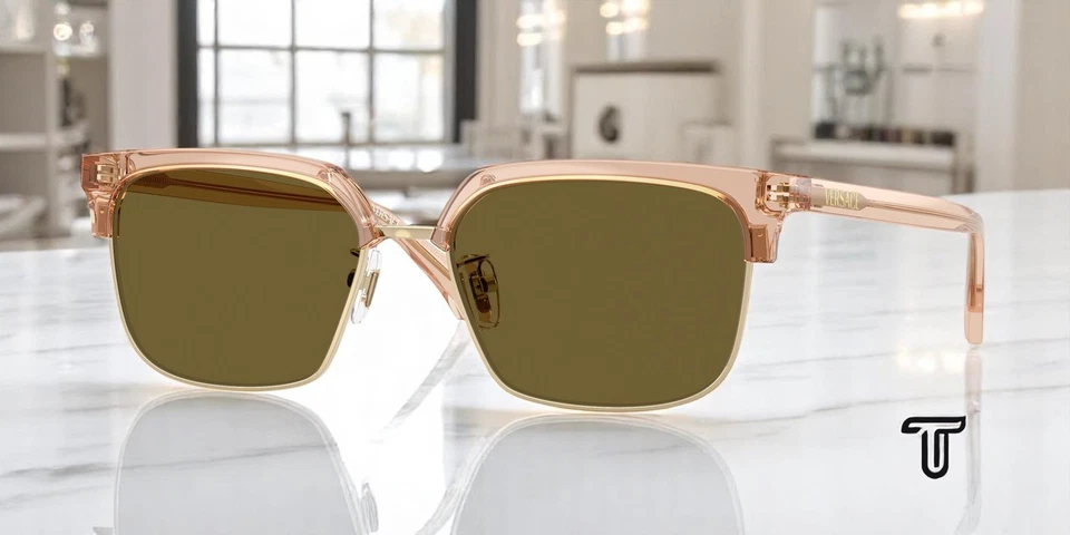 VERSACE VE4494D 551883 Transparent Brown Dark Brown 56 mm Men's Sunglasses - Image 1 of 1