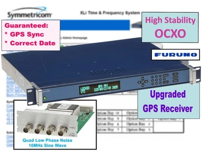 Symmetricom XLi High Stab. OCXO UPGRADED GPS 10MHz Oscillator NTP Time Server - Image 1 of 4
