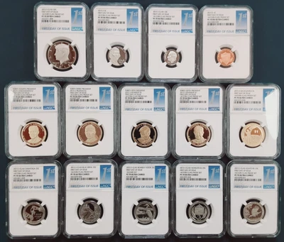 2015 NGC PF 70 ULTRA CAMEO,  Complete 14 COIN CLAD SET, FIRST DAY OF ISSUE!  P86 - Image 1 of 4