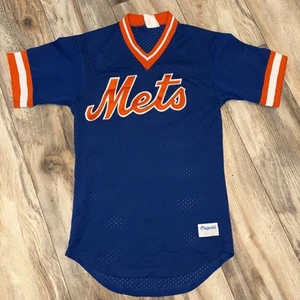 Vintage New York Mets Jersey Mens M (Fits S) Blue Baseball Made in USA 80s - Picture 1 of 22