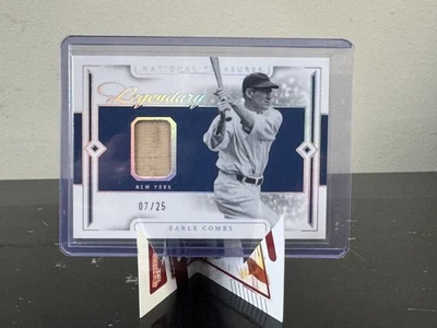 2024 National Treasures Legendary Lumber Holo Silver Earle Peines 7/25 RELIQUIA DE MURCIÉLAGOS Foto 1 de 2