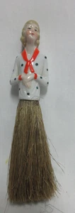 Vintage Porcelain Half Doll Half Brush Broom Lady Figurine Vanity Brush # 11237 - Picture 1 of 6