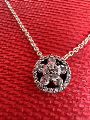 Impresionante Pandora ALE 925 Plata Esterlina Circonita cúbica Estrella Flor Colgante Collar 17.5" Foto 1 de 4