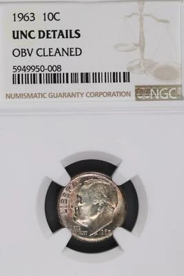1963 Roosevelt Dime NGC Uncirculated Details - Toned - *DoubleJCoins* 7007-25 - Image 1 of 2