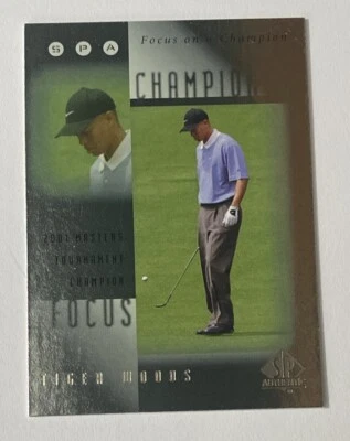 Tiger Wood 2001 Upper Deck SP Authentic Focus On A Champion Insert Card #FC2 - Image 1 of 2