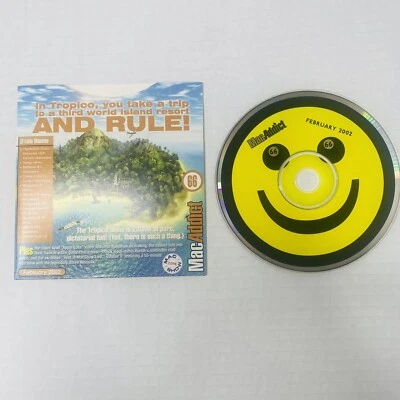 Mac Addict Magazine CD Macintosh Feb 2002 66 Tropico Island Vtg Software - Image 1 of 4