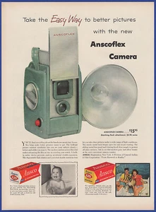 Vintage 1955 ANSCO ANSOFLEX Camera 620 All-Weather Film Anscochrome Print Ad - Bild 1 von 1