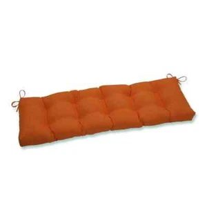 Solid Rectangular Outdoor Bench Cushion in Orange - Picture 1 of 4