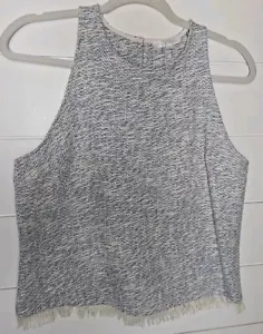 Drew Tank Top Size S EUC Anthropologie Fringe Hem Stripe Beachy Cotton/Acrylic - Picture 1 of 6