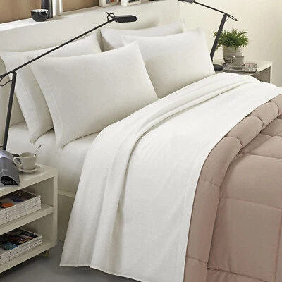 BANZAII TEXTILE INNOVATOR ONLINE Completo Lenzuola Flanella 100% Cotone, Set Lenzuola Invernali Anti-pilling