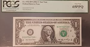 Error 2006 $1 Federal Reserve Note New York PCGS 65 PPQ Misaligned #B 09756718 * - Picture 1 of 4
