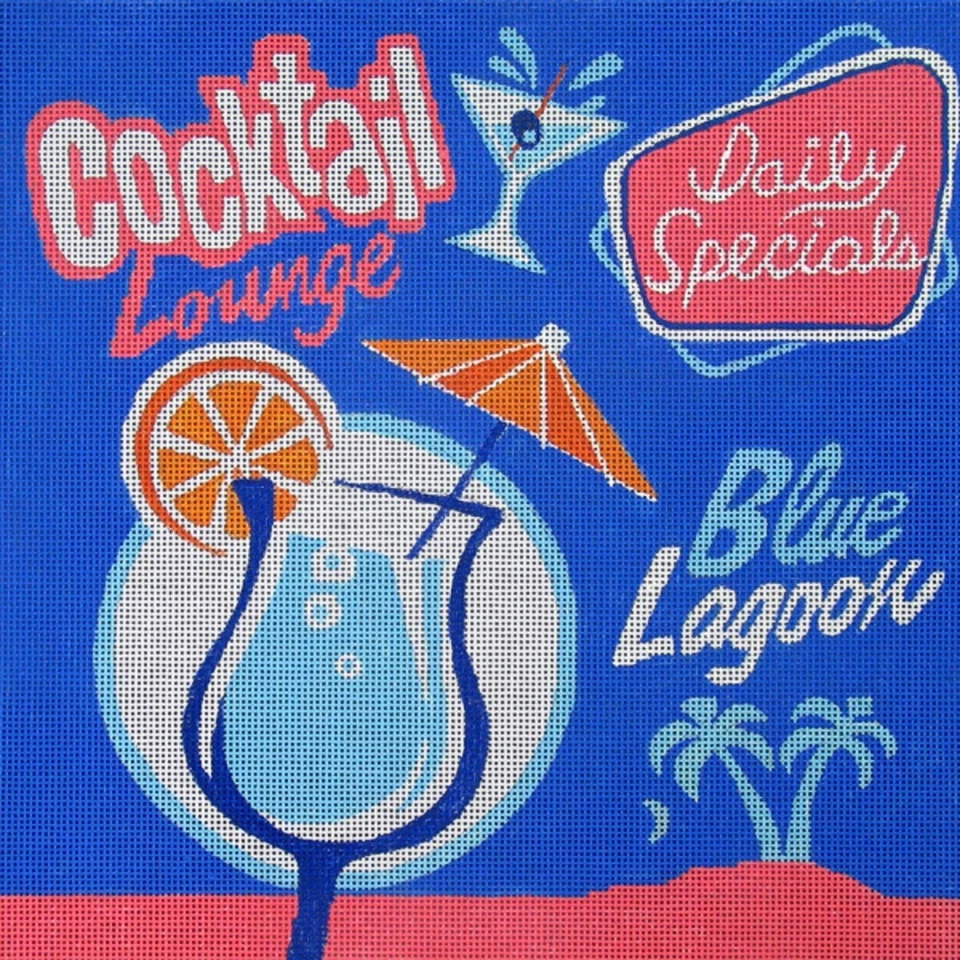 Needlepoint HandPainted Amanda Lawford Blue Lagoon 12x12 - Image 1 of 1