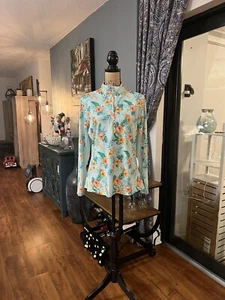 Cabana Life rash guard long sleeve shirt floral xtra large green - Picture 1 of 12