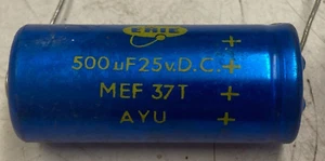 500uF 25V AXIAL - NOS: PLESSEY - 20 mm x 47 mm - Bild 1 von 4