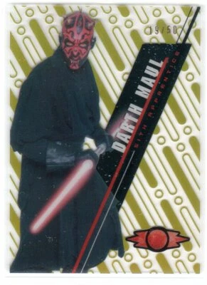 STAR WARS 2016 TOPPS HIGH TEK BASE SW-17 GOLD RAINBOW FOIL DARTH MAUL #'D 13/50 - Image 1 of 2