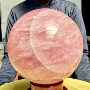 Bola de cristal grande de 21,1 lb de esfera de cuarzo rosa natural Reiki curación - Imagen 1 de 15