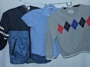 Set of three boys tops, Sweater, shirt and rain jacket, size 5-6, used - Picture 1 of 16