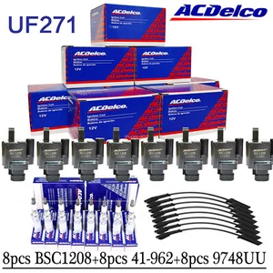 Square Ignition Coil & Spark Plug Wire For Chevy GMC 4.8L 5.3L 6.0L 8.1L Pack 8* - Picture 1 of 9