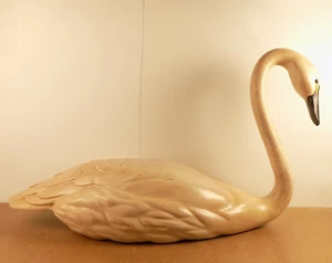 Bob Hayden Carved Wood Life Size Swan Decoy 27" x 17" - Picture 1 of 16