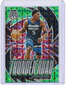 2023-24 Panini Mosaic - Thunder Road Anthony Edwards #5 Green Mosaic Prizm - Picture 1 of 2
