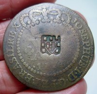1774 ?  (XX REIS) BRAZIL w/COUNTERMARK (PORTUGAL) --very scarce--