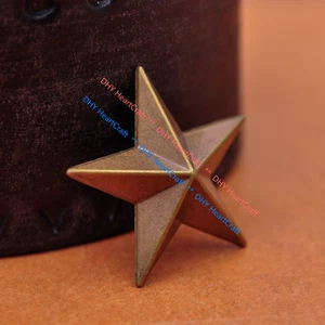 10X Antiguo Latón Estrella Occidental Cabecera Cuero Conchos Remache - Imagen 1 de 10