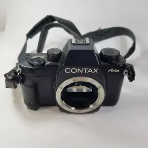 Contax Aria 35mm SLR Film Camera Black Body Only From JAPAN - Picture 1 of 15
