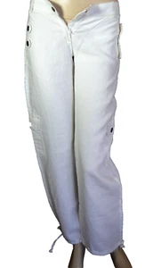 original PATRIZIA PEPE edle Designer Hose Leinen weiß S 34 36 neu 183€ NEW tags - Bild 1 von 11