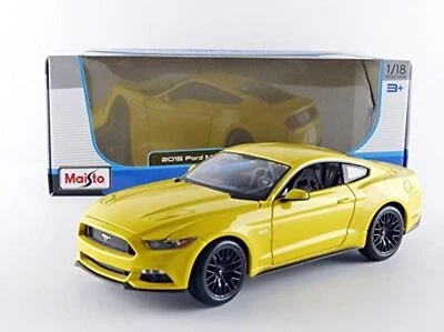 Ford Mustang GT 2015 5.0 Amarillo Maisto 31197 1/18 Edición Especial - Imagen 1 de 4