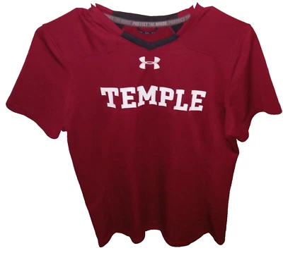NCAA Temple Owls Loose Cherry Shirt Heatgear Women's M Under Armour 100% Poly - Image 1 of 2