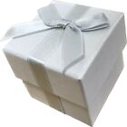 10 X Pearlescent Silver Bow Wedding Favour Boxes - Luxury DIY Party Baby Shower