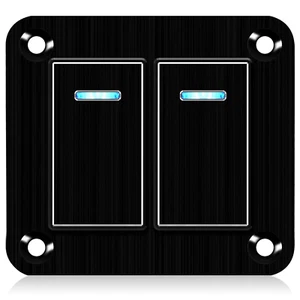 2 Gang Waterproof Rocker Switch Panel, Toggle Switch Panel, 12V/24V Switch Panel - Picture 1 of 6
