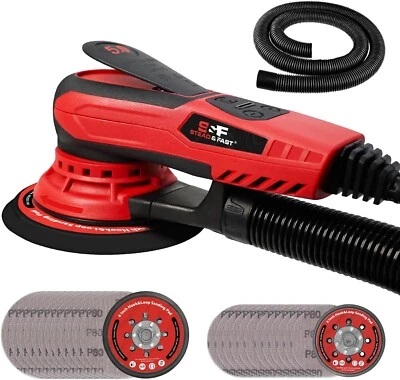S&F STEAD & FAST Electric Orbital Sander 350W, 5/6" Pads, Vacuum, Low Vibration - Image 1 of 4