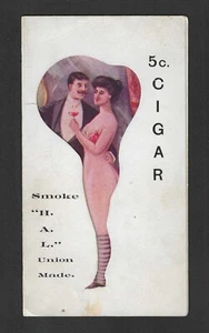 c1890's Harry Libby Cigar Trade Card - Smoke H.A.L. Union 5c Cigar - Boston, MA - Imagen 1 de 3