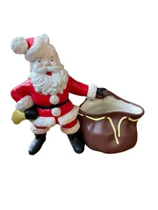 ATLANTIC MOLD 12” Ceramic Santa Claus With Bell & Toy Bag Planter vintage 1970's - Picture 1 of 7